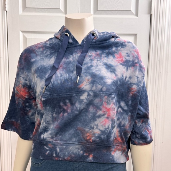 Mono B Oversized Cropped Tie-Dye Hoodie Sweatshirt Size L & M, NWT - Picture 9 of 10